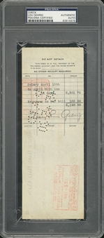 1930 Lou Gehrig Full Name Signed New York Yankees Payroll Check (PSA/DNA)
